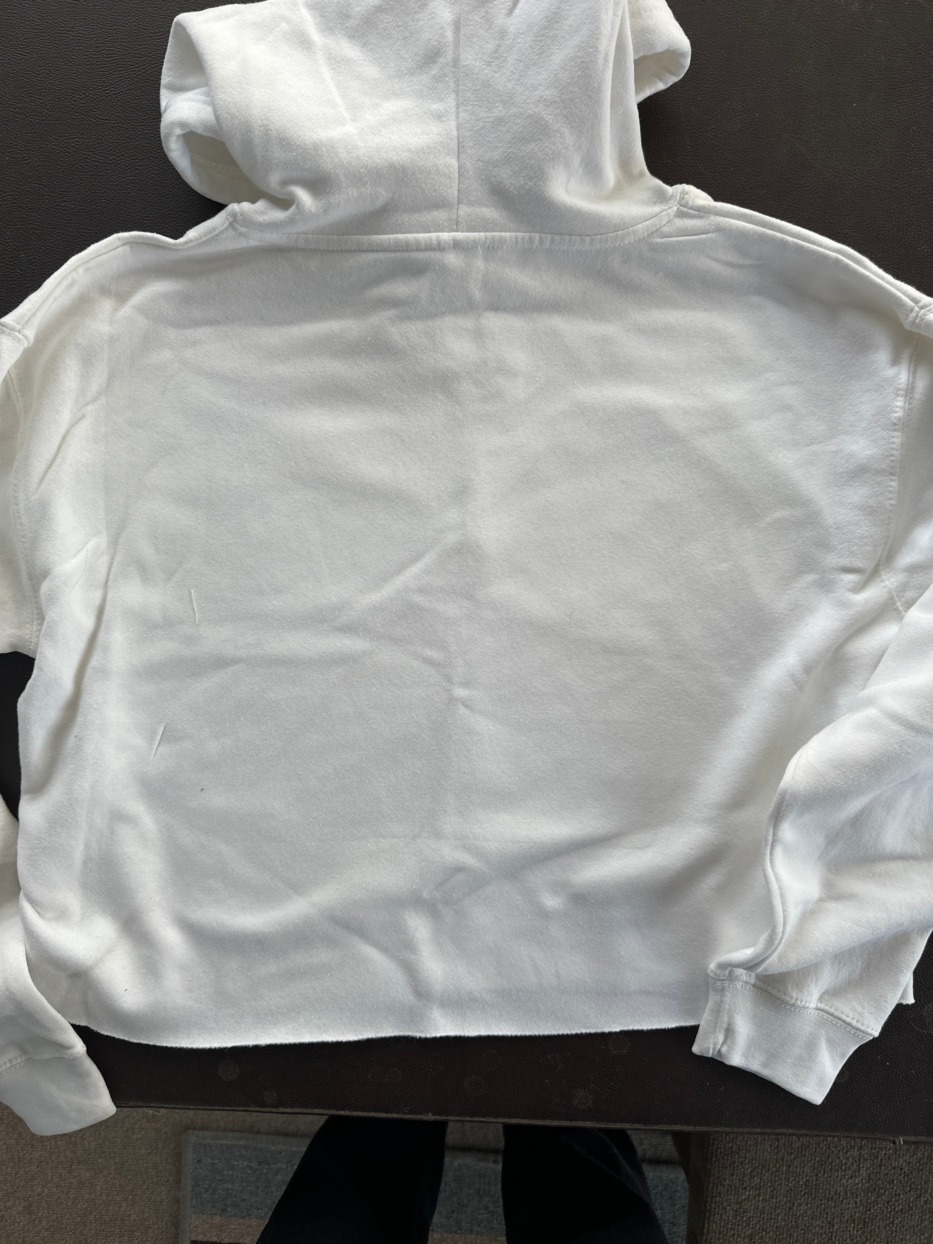 Buffalo Wyoming white crop sweatshirt with hood