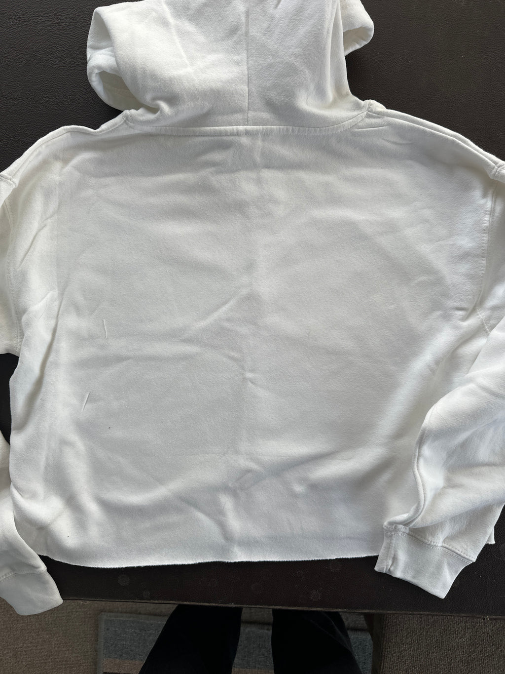 Buffalo Wyoming white crop sweatshirt with hood