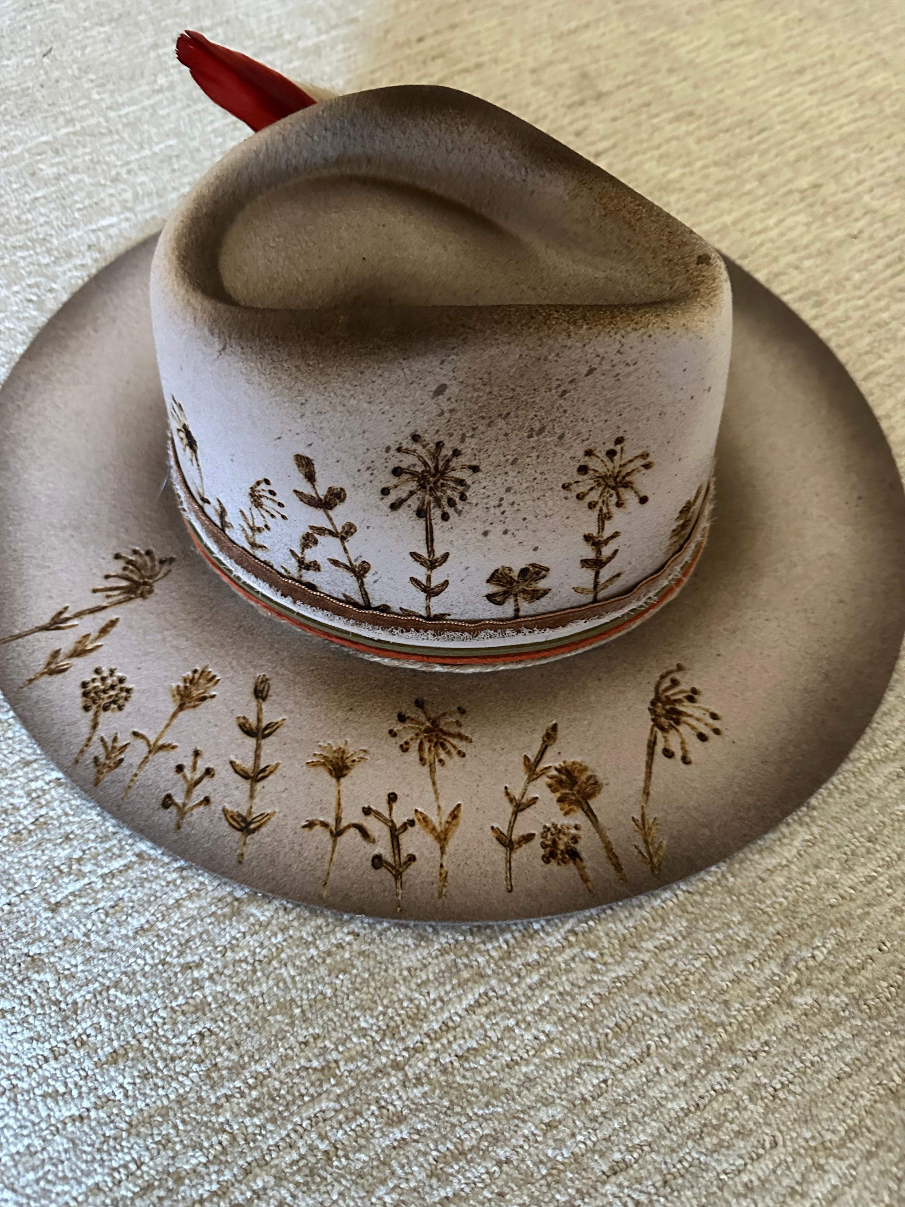 Wild flower wool hat